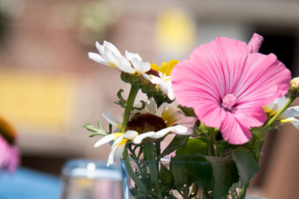 bloemen op tafel